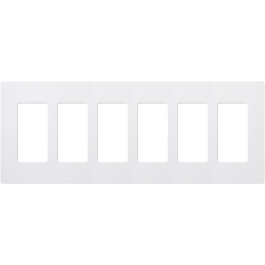 Claro 6 Gang Decorator/Rocker Wallplate, Gloss, White (1-Pack) | CW-6-WH