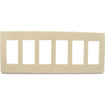 80326-SE 6-Gang Decora Plus Wallplate Screwless Snap-On Mount, Light Almond