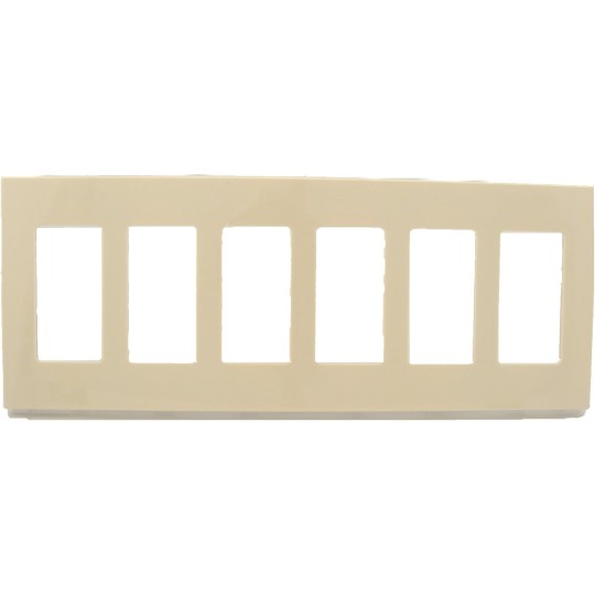80326-SE 6-Gang Decora Plus Wallplate Screwless Snap-On Mount, Light Almond