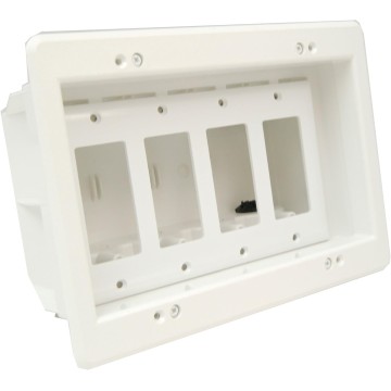 Arlington Industries DVFR4W-1 Wall Plate, 4 Gang, White