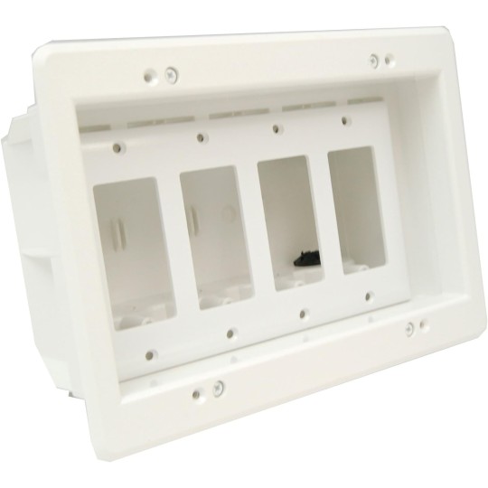 Arlington Industries DVFR4W-1 Wall Plate, 4 Gang, White