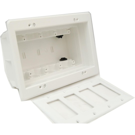 Arlington Industries DVFR4W-1 Wall Plate, 4 Gang, White
