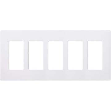 Claro 5 Gang Decorator/Rocker Wallplate, Gloss, White (1-Pack) | CW-5-WH