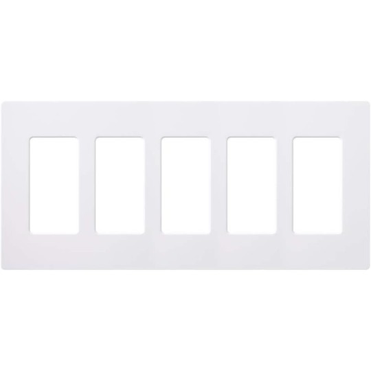 Claro 5 Gang Decorator/Rocker Wallplate, Gloss, White (1-Pack) | CW-5-WH
