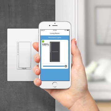 Smart Dimmer High Wattage Wall Switch, 1000 Watt, 2477DH (White) - Hub Required for Voice Control with Alexa & Google Assistant