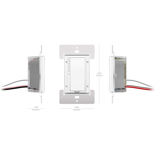 Smart Dimmer High Wattage Wall Switch, 1000 Watt, 2477DH (White) - Hub Required for Voice Control with Alexa & Google Assistant