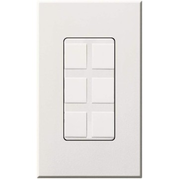NT-6PF-WH Electrical Wall Plate, Nova T QuickPort Six Port w/ 1-Gang Wall Plate - White