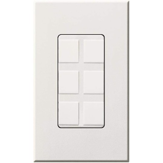 NT-6PF-WH Electrical Wall Plate, Nova T QuickPort Six Port w/ 1-Gang Wall Plate - White