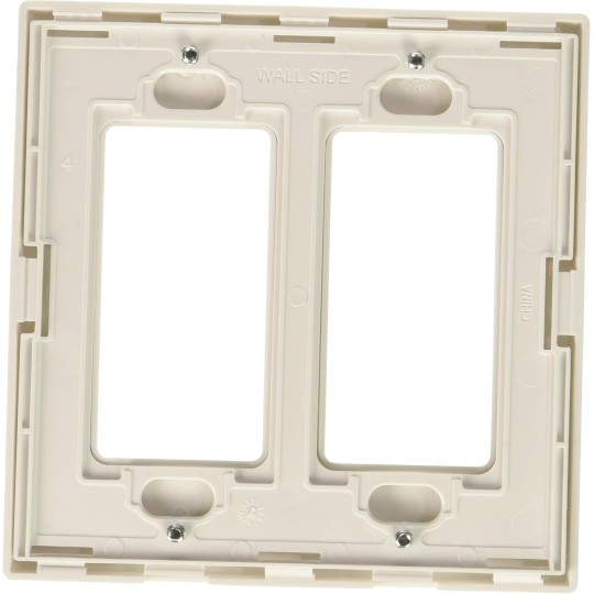 80309-SW 2-Gang Decora Plus Wallplate Screwless Snap-On Mount, White, 20-Pack