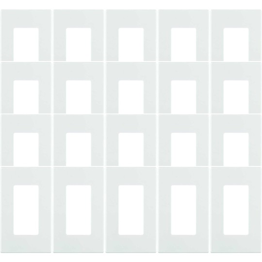 80301-SW 1-Gang Decora Plus Wallplate Screwless Snap-On Mount, White, 20-Pack