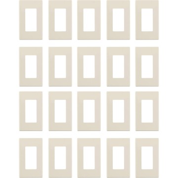 80301-ST 1-Gang Decora Plus Wallplate Screwless Snap-On Mount, Light Almond, 20-Pack