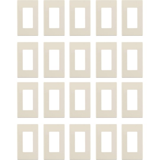 80301-ST 1-Gang Decora Plus Wallplate Screwless Snap-On Mount, Light Almond, 20-Pack
