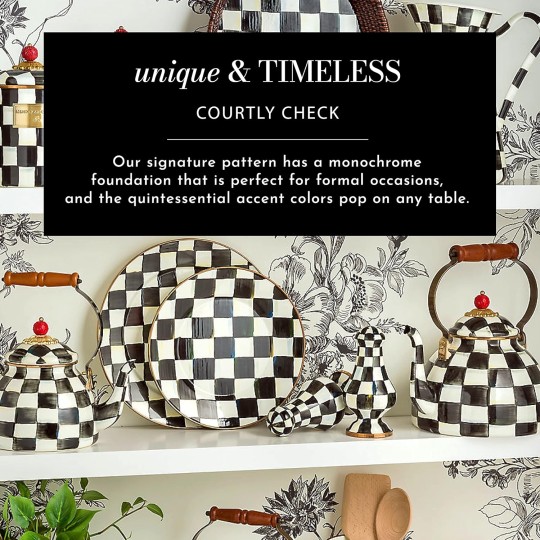 Courtly Check Enamel Switch Plate, Single-Rocker Light-Switch Cover