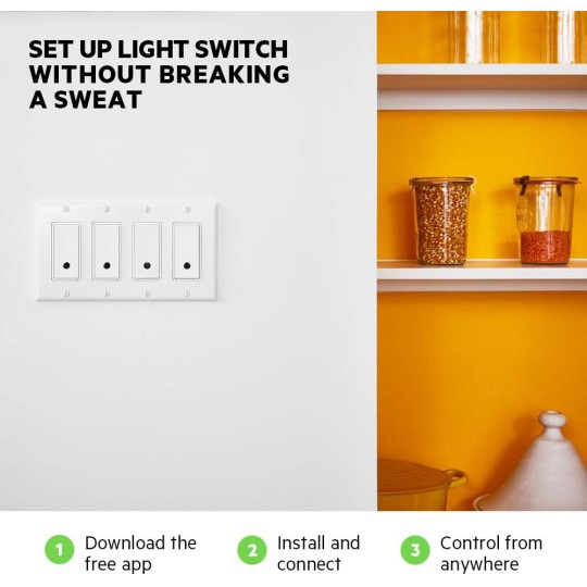 Wemo F7C030fc Light Switch, WiFi enabled, Works with Alexa and the Google Assistant