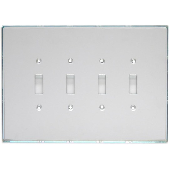 Quad Single Toggle Switch Acrylic Mirror Switch Plate