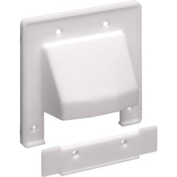Double Gang Scoop Plate White with Removable Section-2pack