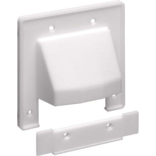 Double Gang Scoop Plate White with Removable Section-2pack