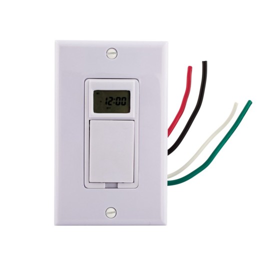 Tork SS720Z Sunset in-Wall Residential Timer, White, Ohm