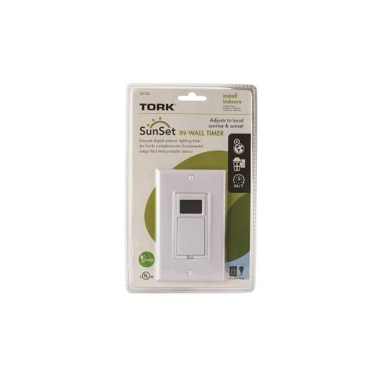 Tork SS720Z Sunset in-Wall Residential Timer, White, Ohm