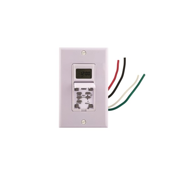 Tork SS720Z Sunset in-Wall Residential Timer, White, Ohm