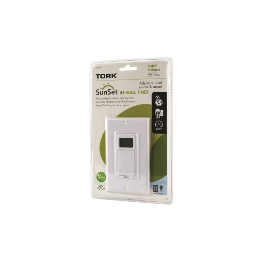 Tork SS720Z Sunset in-Wall Residential Timer, White, Ohm