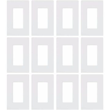 Claro 1 Gang Decorator/Rocker Wallplate, Gloss, White (12-Pack) | CW-1-WH