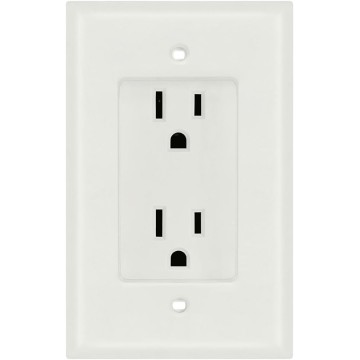 - Wall Plate- 1 Gang Recessed Dual Power Outlet, UL Listed
