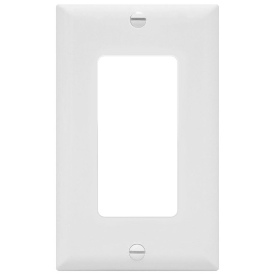 Decorator Light Switch or Receptacle Outlet Wall Plate, Size 1-Gang 4.50 Inches x 2.76 Inches, Unbreakable Polycarbonate Thermoplastic, 8831-W-10PCS, White (10 Pack), UL Listed