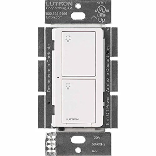 PD-5WS-DV-WH Light Switch, Caseta Wireless 5A Lighting & 3A Fan RF On/Off - White Model: PD-5WS-DV-WH by 