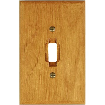 Traditional Genuine Oak Wood, Switch plate, Wall plate, Cover, 4-430_6PK 3 4/8" x 5 4/8" (Single Toggle 4-430T Pack of 6)