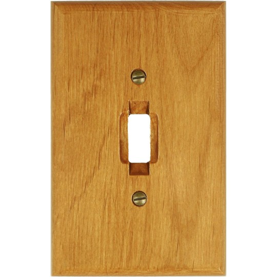 Traditional Genuine Oak Wood, Switch plate, Wall plate, Cover, 4-430_6PK 3 4/8" x 5 4/8" (Single Toggle 4-430T Pack of 6)