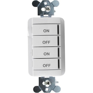 NPODM-2P-WH nLight Push Button Raise/Lower Switch WallPod, Low Voltage, White