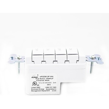 NPODM-2P-WH nLight Push Button Raise/Lower Switch WallPod, Low Voltage, White