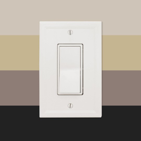 Decor Single Rocker Insulated Light Switch Cover, 1-Gang Electrical Wall Plate, Single Switch Decorator Standard Size GFCI Receptacle Cover, Decorative Architectural Cornice, White, 6 Pack