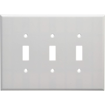 88111 3-Gang Toggle Device Switch Wallplate, Oversized, Thermoset, Device Mount, White, 10-Pack