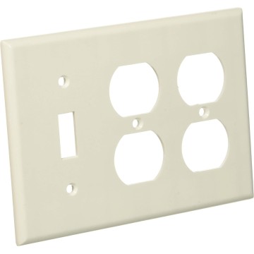 88047.0 3-Gang 1-Toggle 2-Duplex Device Combo Wallplate, White, 10 Piece