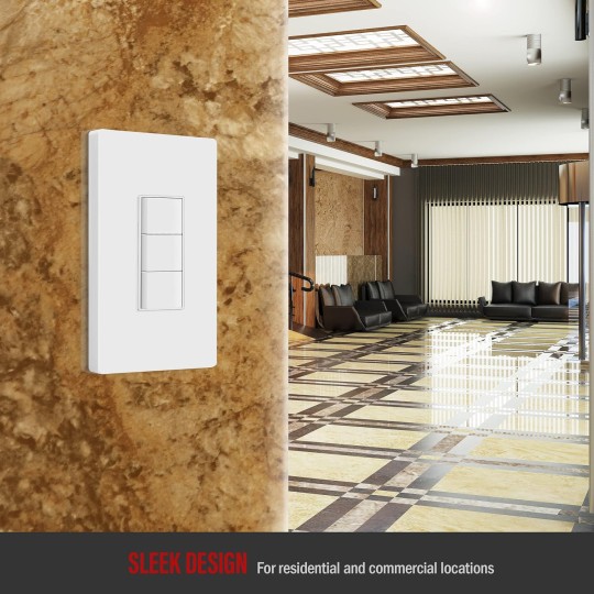 Screwless Decorator Wall Plates Child Safe Outlet Covers, Size 1-Gang 4.68" H x 2.93” L, Unbreakable Polycarbonate Thermoplastic, SI8831-W-40PCS, Glossy, White (40 Pack)