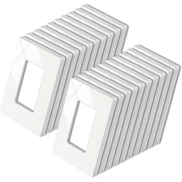 Screwless Decorator Wall Plate, 1 Gang Decorative Light Switch Plate, Decor Outlet Cover, H4.69” x W2.91”, USWP4 Off White Series Wallplate, 20 Pack