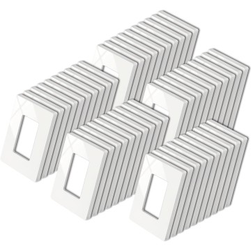 Screwless Decorator Wall Plate, USWP4 Series, 1 Gang Decorative Outlet Cover, Decor Light Switch Plate, Receptacle Face Plate, H4.69” x W2.91”, 50 Pack,Gloss Off White