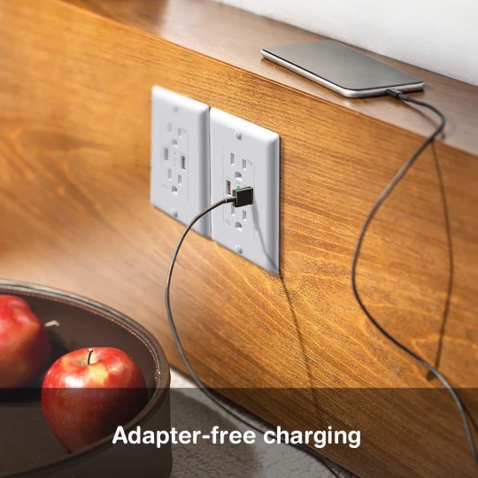 USB Outlet Charger Wall Plate 10Pack, 4.2A High Speed Decora Outlet Receptacle with Dual USB Ports 15A 125V 60Hz Tamper Resistant & Free Faceplate
