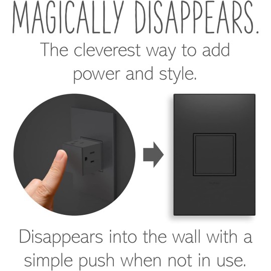 15Amp 1-Gang Pop-Out Outlet in Graphite With Matching Wall Plate, ARPTR151GG2WP