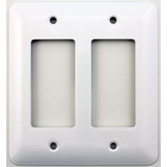 Mulberry Princess Style White Two Gang GFI/Rocker Opening Switch Plate (10)