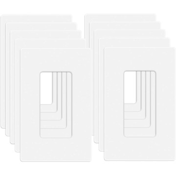 20 Pack 1-Gang Screwless Wall Plate, Decora Outlet Cover Plates, 4.57” H x 2.76” L, for Light Switch, Dimmer, GFCI, USB Outlet