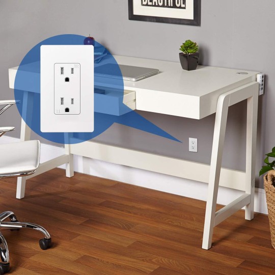 15 Amp Decorator Recetpacle Outlet, 50 Pack Tamper Resistant Standard Electrical Wall Outlet, 15A/125V, Decor Screwless Wallplate Included, UL Listed, White