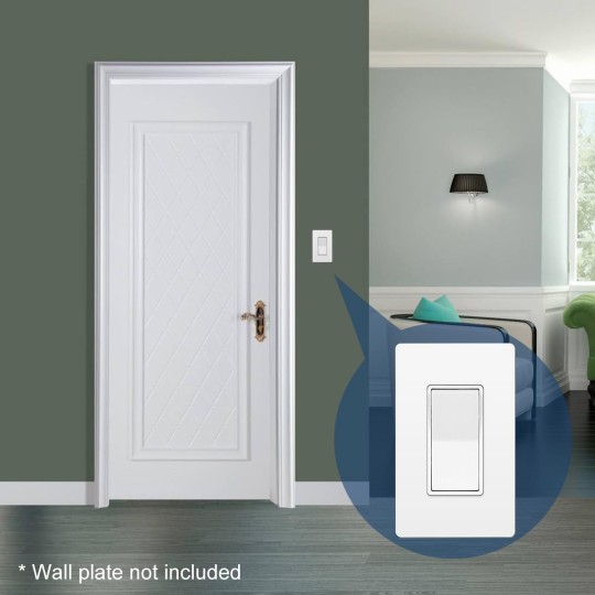 (50 Pack) Decorator Wall Light Switch, Single Pole Switch, 15A 120/277V, 3-Year Warranty, White