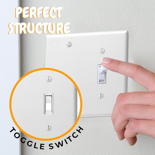 OhLectric Standard Size 2 Gang 1 Toggle 1 Blank Device Configuration Wall Plate - Premium Quality Lexan - Pack of 25 Wall Plates - Decora Wall Plates - Standard Size, White Color - OL-41042