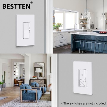 40 Pack 1-Gang Modern Designer Mid Size Screwless Wall Plate, USWP6 Snow White Series, Unbreakable Midway Outlet Cover, Impact Resistant Switch Plate, H4.88” x W3.11"