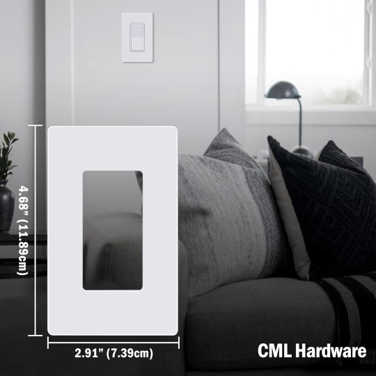 Decorator Screwless Wall Plate, 1-Gang Receptacle Outlet Cover, 8 Pack Hidden Screw Smooth Face Switch Plates, Standard Size 2.91”x4.68”, Impact Resistant, White