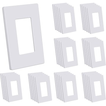 Screwless Wall Plates, 40 Pack Decorator Light Switch Covers, 1-Gang Decor Outlet Switch Plate, Standard Size 2.91”x4.68”, Impact Resistant, White