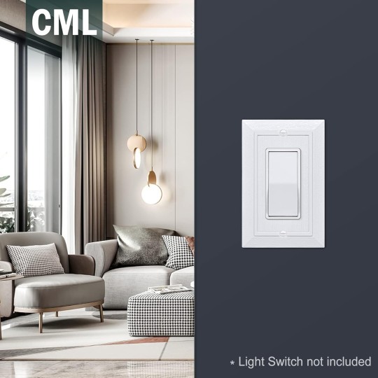 Classic Single Decorator Wall Plate, Vintage 1-Gang Light Switch Covers, 10 Pack Retro Wood grain Design Outlet Cover Plates, Standard Size 3.15”X 4.87”, Impact Resistant, White